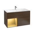 Villeroy Boch Finion F030HFGN Тумба под раковину 996х498 мм (gold matt/walnut veneer)