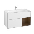 Villeroy Boch Finion F040GNGF Тумба под раковину 996х498 мм (walnut veneer/glossy white)