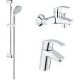 Grohe Eurosmart 124446 Комплект смесителей с душем смеситель для ванны, раковины, душевой гарнитур
