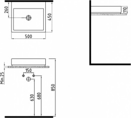 Раковина Bien Bien Infinitum INLG05001VD1W5000