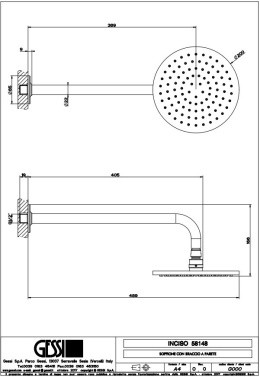 Верхний душ Gessi Inciso (58148#031) хром