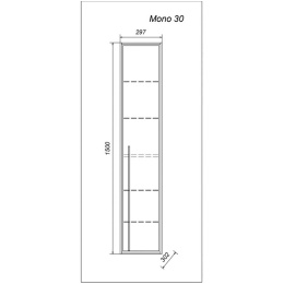 Пенал Aquanika MONO 150 AQM3030150RU119 подвесной 30х30х150 см. белый