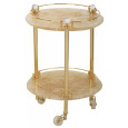 Migliore Cristalia 16850 Столик на колёсиках H57xD40 см, стекло золото SWAROVSKI