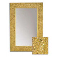 Зеркало AURA с рамой из хрустального стекла, цвет золото, с подсветкой