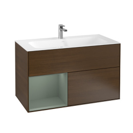 Villeroy Boch Finion G030GMGN Тумба под раковину 996х498 мм (olive matt/walnut veneer)