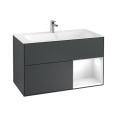 Villeroy Boch Finion F040GFHG Тумба под раковину 996х498 мм (glossy white/midnight blue matt)