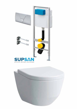 Комплект Подвесной унитаз LAUFEN PRO короткий с инсталляцией Viega Eco-WC (крышка микролифт, клавиша