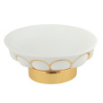 Migliore Olivia 17509 Mыльница настольная, керамика белая с золотым декором, золото