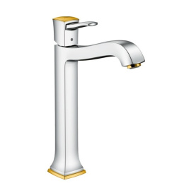 Высокий смеситель для раковины 31303090 Hansgrohe Metropol Classic (хром, золото)