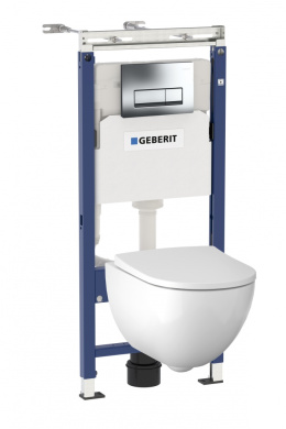 Инсталляция Geberit с унитазом Geberit Geberit Acanto 500.600.01.2 Rimfree, сиденье микролифт, компл