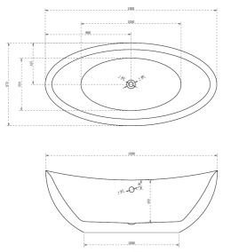 Акриловая ванна 180x87 Abber (AB9248), овальная