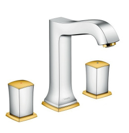 Смеситель для раковины на 3 отверстия 31305090 Hansgrohe Metropol Classic (хром, золото)