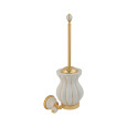 Migliore Olivia 17519 Ершик настенный, колба керамика белая с золотым декором, золото