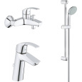 Grohe Eurosmart 124458 Комплект смесителей с душем смеситель для ванны, раковины, душевой гарнитур