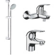 Комплект смесителей с душем Grohe Euroeco 124428 смеситель для ванны, раковины, душевой гарнитур