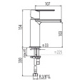 Смеситель для раковины оранжевый однорычажный, открытый излив Tres Loft 20011001NAD