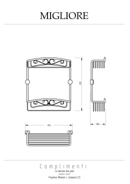 Migliore COMPLEMENTI 22038 Решетка двойная L25xP10xH30 см., хром