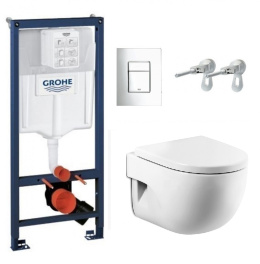 Инсталляция Grohe с унитазом Roca Meridian-N Compact 346248000, сиденье микролифт