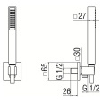 Душевая лейка Nobili Mia AD146/30BM со шлангом, черный