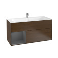 Villeroy Boch Finion F060GKGN Тумба под раковину 1196х498 мм (anthracite matt/walnut veneer)