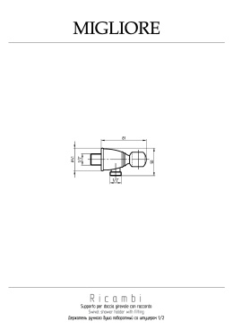 Migliore Ricambi 20081 Держатель для лейки, со штуцером, 1/2", золото