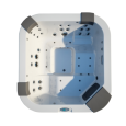 JACUZZI Santorini Pro Минибасссейн 230x215x90 см, LED подсв., водопад, подгол. 3 шт. LCD пульт упр.,