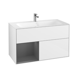 Villeroy Boch Finion F030GKGF Тумба под раковину 996х498 мм (anthracite matt/glossy white)