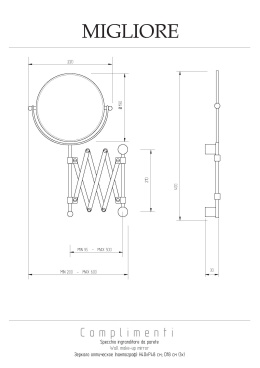 Migliore Зеркало оптическое пантограф d18xh40x48 см. (3Х) , хром 21980