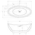 Акриловая ванна 180x87 Abber (AB9248), овальная