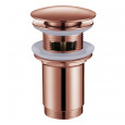 Донный клапан ABBER AF0010MRG с переливом, клик-клак, розовое золото матовое