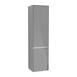 Villeroy Boch Collaro C034L0FP Шкаф пенал для ванной комнаты, петли слева (Glossy Grey)