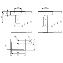 Раковина 65 см Ideal Standard CONNECT E773001