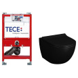 Инсталляция TECE TECEprofil 9300001 с унитазом Vitra Sento 7748B083-0101, крышка микролифт, цвет чер