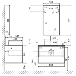 Тумба под раковину Aquanika LOFT 80 AQLO805550BRU104 80x55,5x50 см. древесный аттик