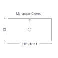 Armadi Art Lucido 853-100-SLF Столешница стекло 100см Прямая СЕРЕБРО Поталированный Золотой