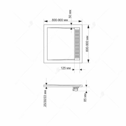 Душевой поддон RGW Stone Tray 14202088-01 квадратный