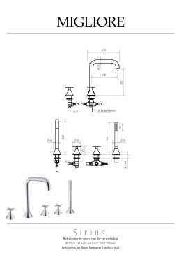 Migliore Sirius 28171 Смеситель на борт ванны, на 5 отв, хром