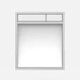 SANIT Панель управления LIS(без подсветки), стекло белое/клавиши белоснежный