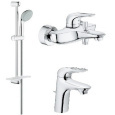 Комплект смесителей с душем смеситель для ванны Grohe Eurostyle New 124416 раковины, душевой гарнит