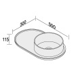 Раковина подвесная 50 см AeT Curvy (L503TORDV0130) серая голубка матовый