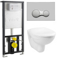 Комплект унитаза Vitra Normus 6855B003-0101 с крышкой 800-003-001 и инсталляцией 700-1873 с сиденьем